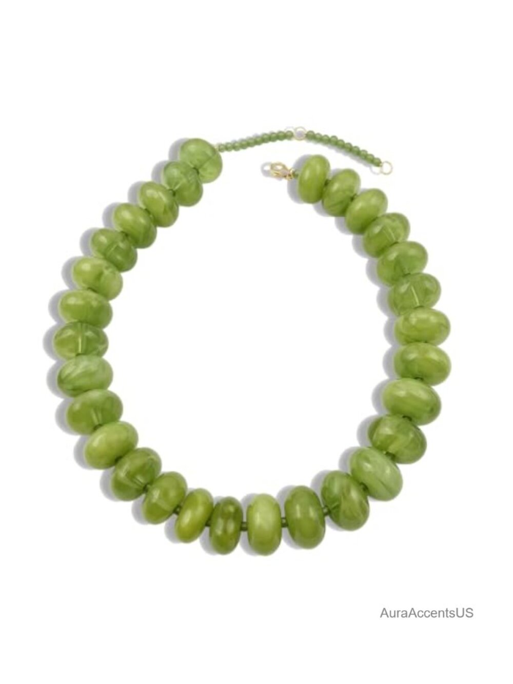 Chunky Beaded Choker Necklace for Women, Large Acrylic Resin Oval Bead